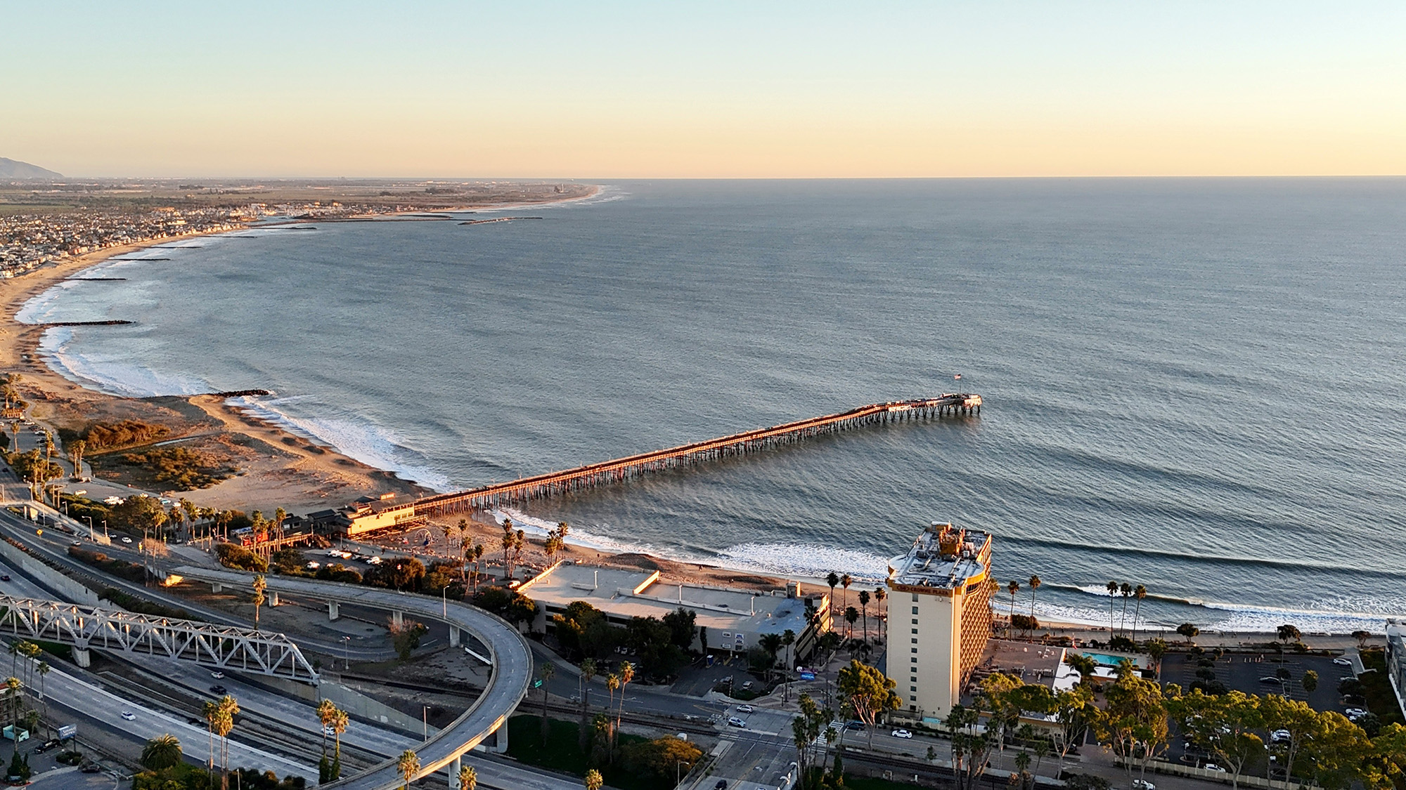 Ventura Pier and Pacific Ocean coastline, Ventura CA
